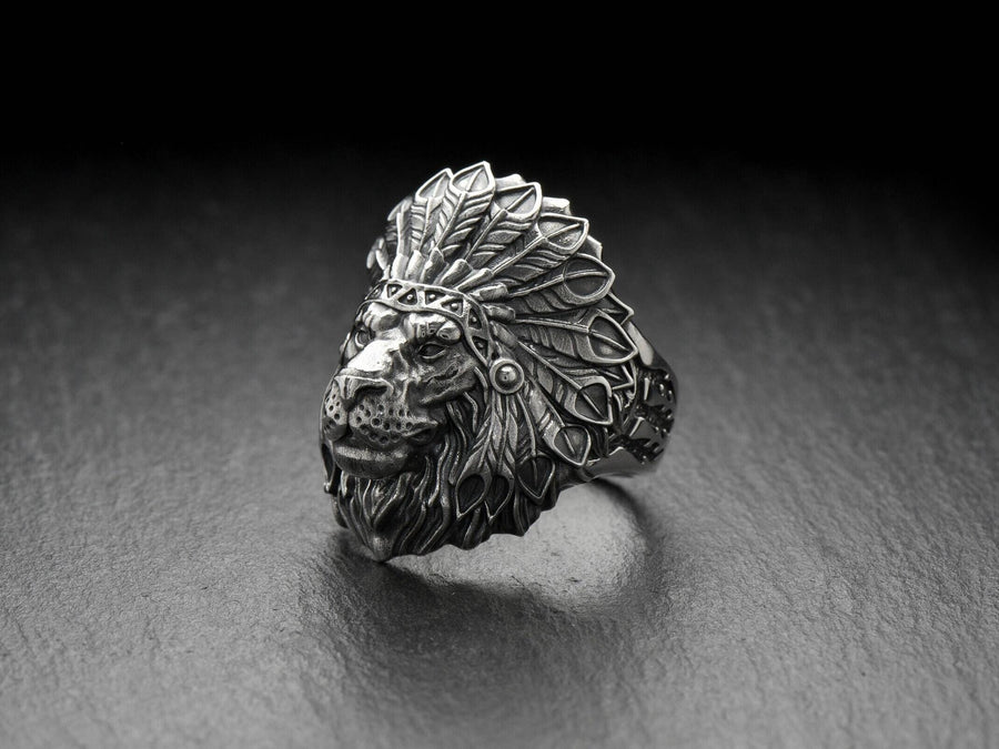 totem	animal jewelry	animal ring	silver ring	men gift	totem indian ring	indian lion ring	lion's head jewelry	totem lion ring	Lion Ring	Lion	Lion Jewelry	Gift for him