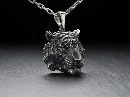Tiger Silver Pendant – Handcrafted Sterling Power Necklace | Strength, Courage, and Untamed Spirit Jewelry