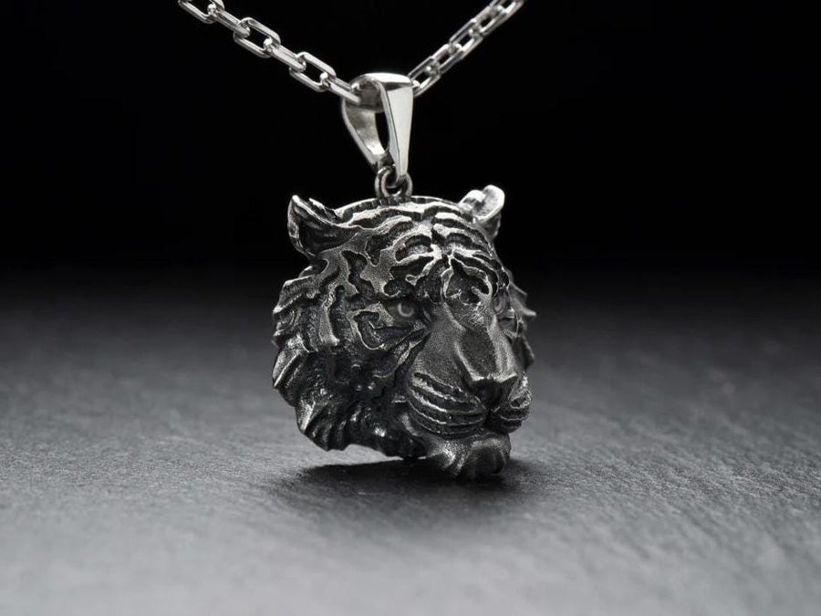 The tiger is a symbol of strength, energy and fearlessness, and this pendant will be a great gift for anyone who loves bright and memorable jewelry.

Tiger head pendant	Tiger necklace	Tiger lover	tiger gift	tiger lover necklace tiger	silver tiger