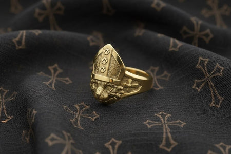 Cat Bishop Sterling Silver Ring – Gothic Clergy Pope Cat Jewelry