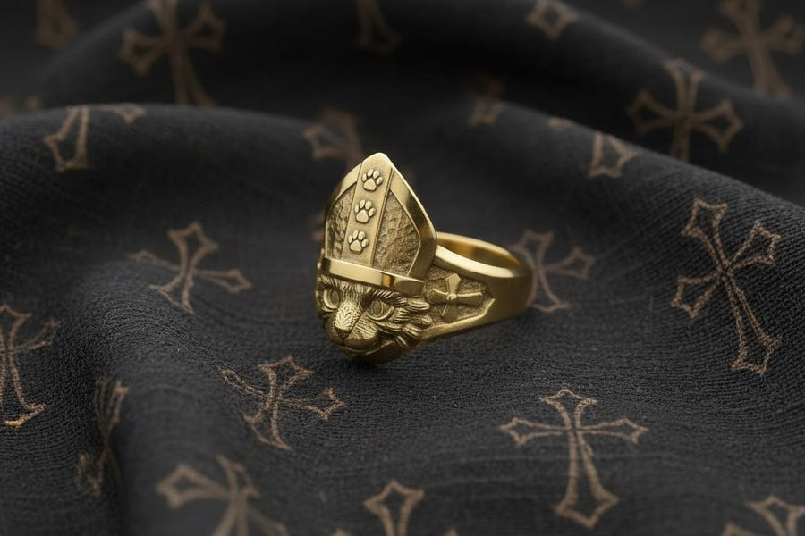cat ring	cat jewelry	silver cat ring	pope art	pope jewelry	silver ring	gift for her	animal jewelry	animal ring	sterling silver ring	handmade ring	pope	ring pope