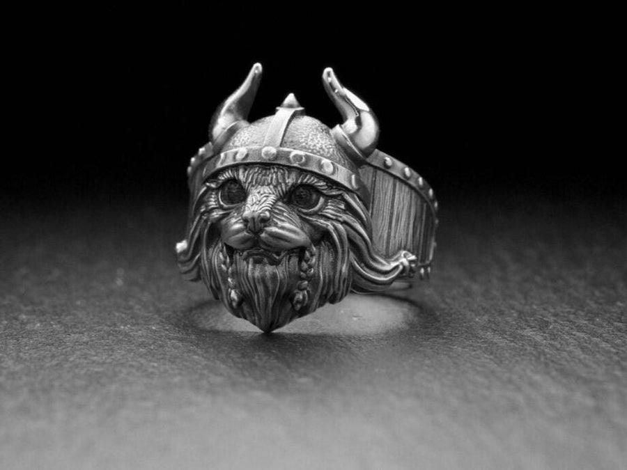 Viking Cat Sterling Silver Ring – Nordic Warrior Jewelry