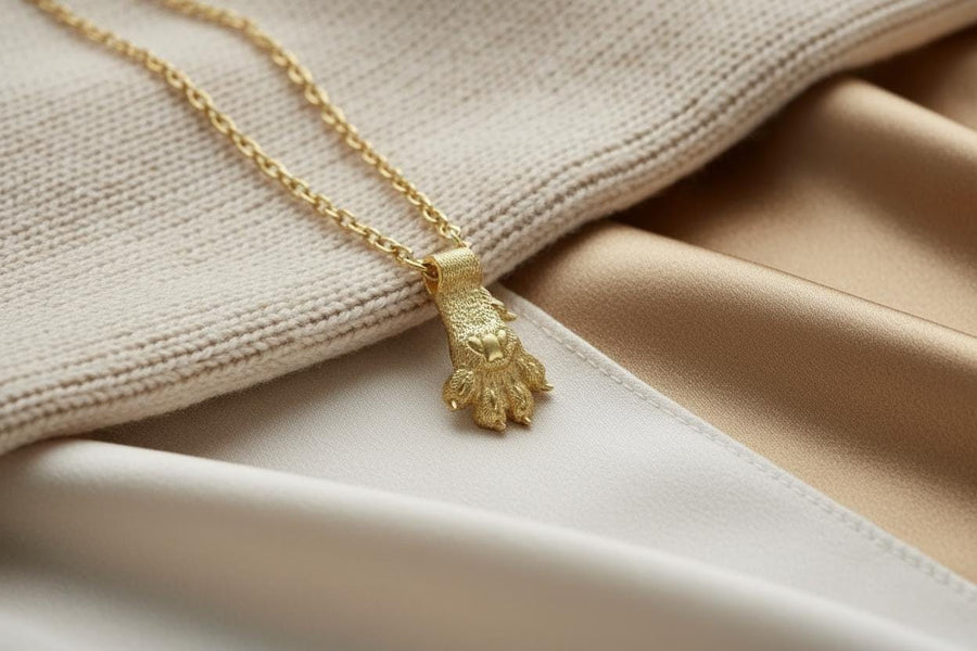 Sterling Silver Cat Paw Pendant – Minimalist Pet Lover Necklace (etsy image id: 7410112369)