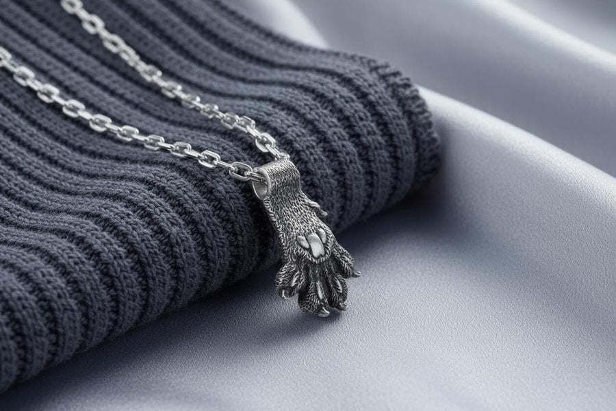 Sterling Silver Cat Paw Pendant – Minimalist Pet Lover Necklace (etsy image id: 7410112369)