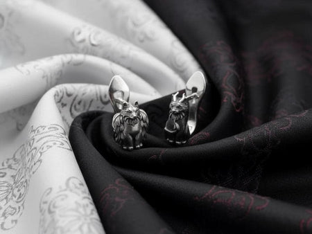 Sterling Silver Angel and Demon Cat Earrings, Gothic Kitten Jewelry (etsy image id: 7412043763)