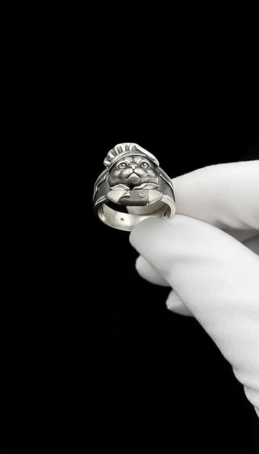 Sterling Silver Cat Chef Ring: Handmade Whimsical Culinary Jewelry (etsy image id: 7364239608)