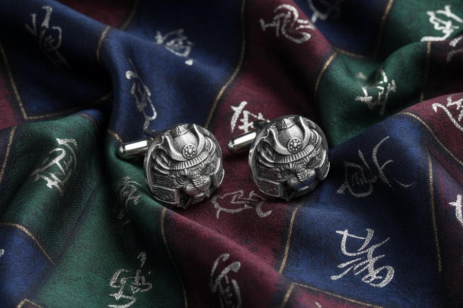 Samurai Cat Silver Cufflinks – Sterling Silver Warrior Cat Cufflinks | Japanese Feline Jewelry Gift for Him (etsy image id: 5840990822)