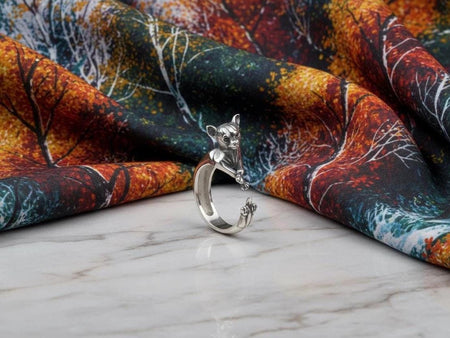 Sterling Silver Chihuahua Ring: Handmade Dog Lover Jewelry
