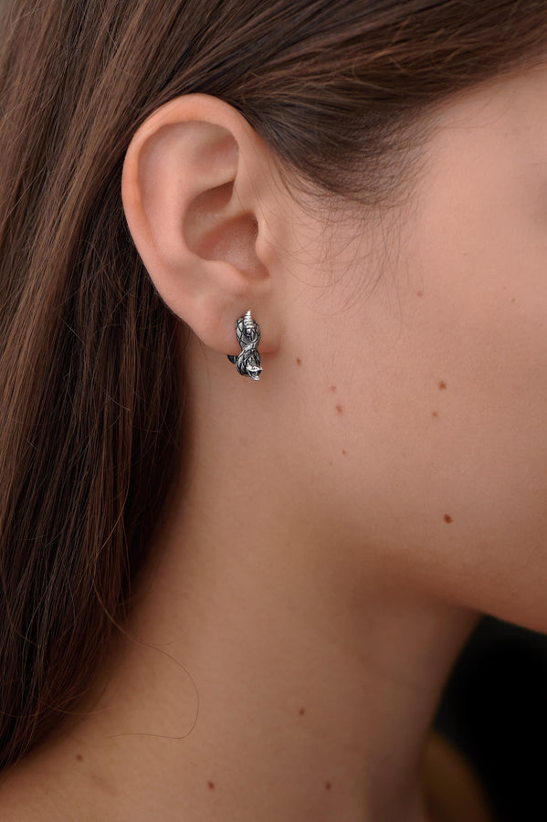 Sterling Silver Snake Earrings: Oxidized Serpent Jewelry (etsy image id: 7211101503)