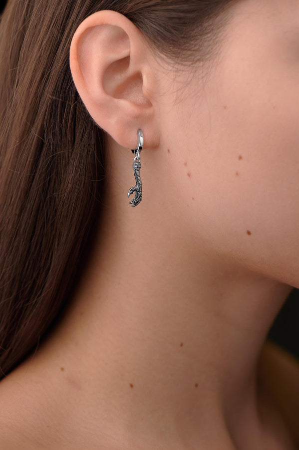 Sterling Silver Bird Claw Earrings, Gothic Earrings, Raven Talon Jewelry, Unique Silver Dangle Earrings, Animal Totem Gift, 925 Silver (etsy image id: 6941813984)