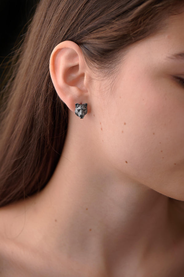 Lioness Earrings – Sterling Silver Gothic Wildlife Leverbacks | Feline Totem Jewelry (etsy image id: 7350766500)