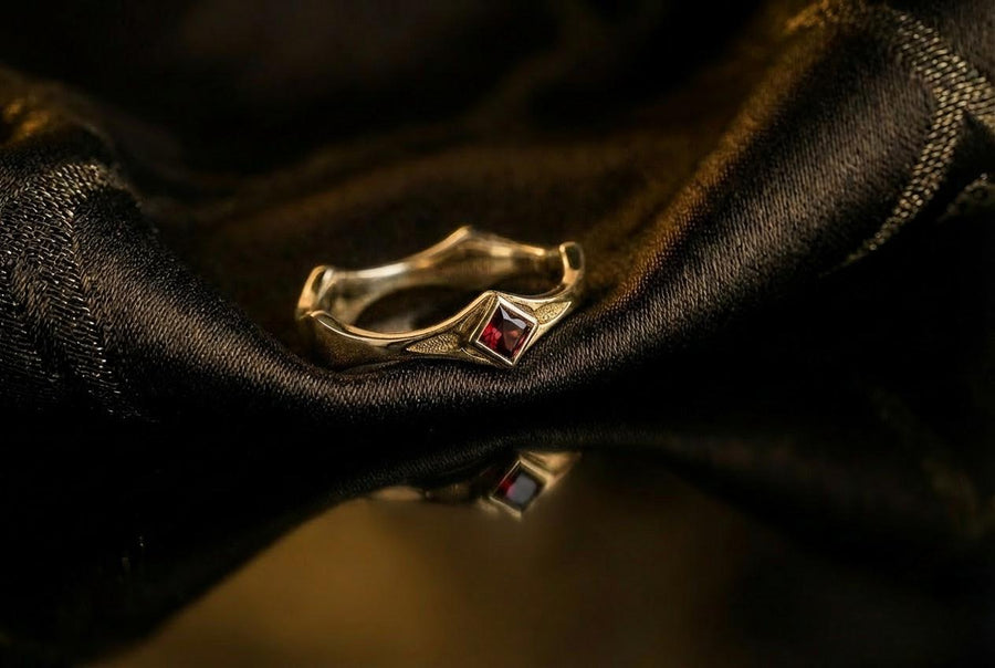 A perfect blend of vintage gothic design and modern elegance, this sterling silver ring with its gemstone centerpiece is a stunning addition to any jewelry collection. (etsy image id: 6911153908)