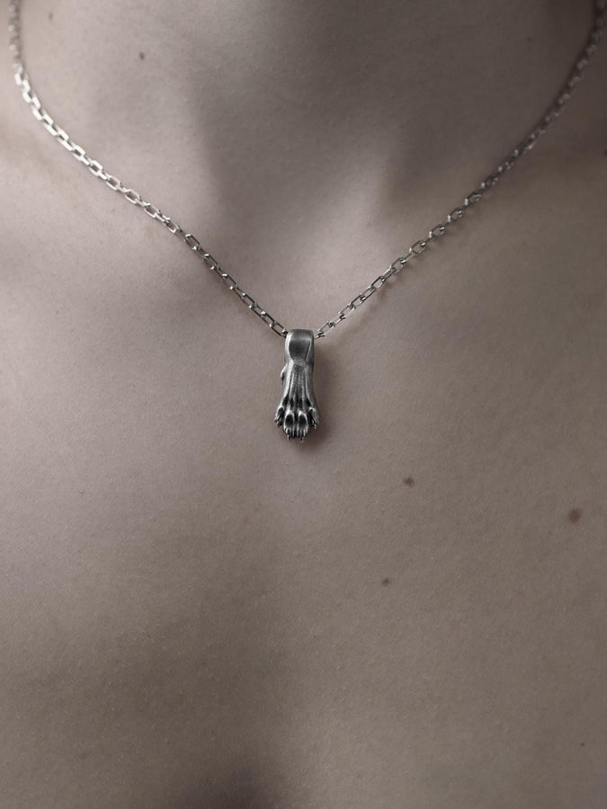 silver pendant	animal jewelry	silver necklace	hunter pendant	silver paw (etsy image id: 4370613433)