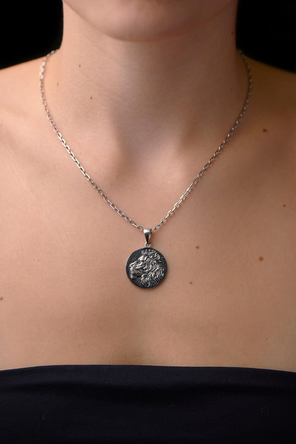Lion silver pendant	Lion's head jewelry	Lion's head silver	animal jewelry	Lioness pendant (etsy image id: 4725147157)