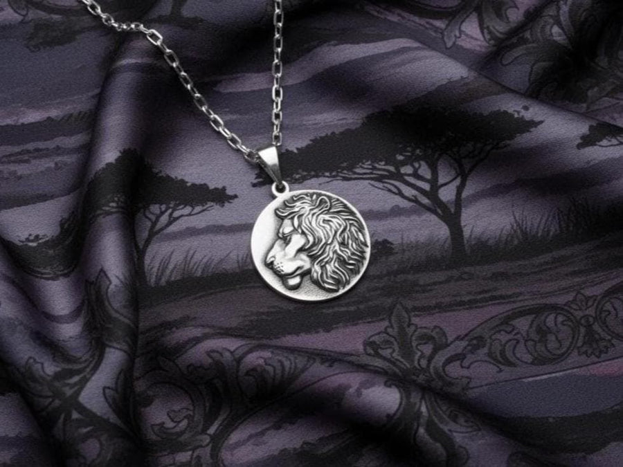Lion silver pendant	Lion's head jewelry	Lion's head silver	animal jewelry	Lioness pendant (etsy image id: 4725147157)