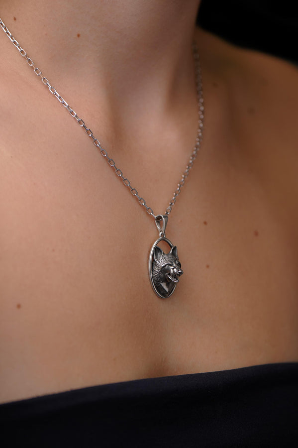 Sterling Silver Fox Pendant – Playful Animal Necklace for Nature Lovers