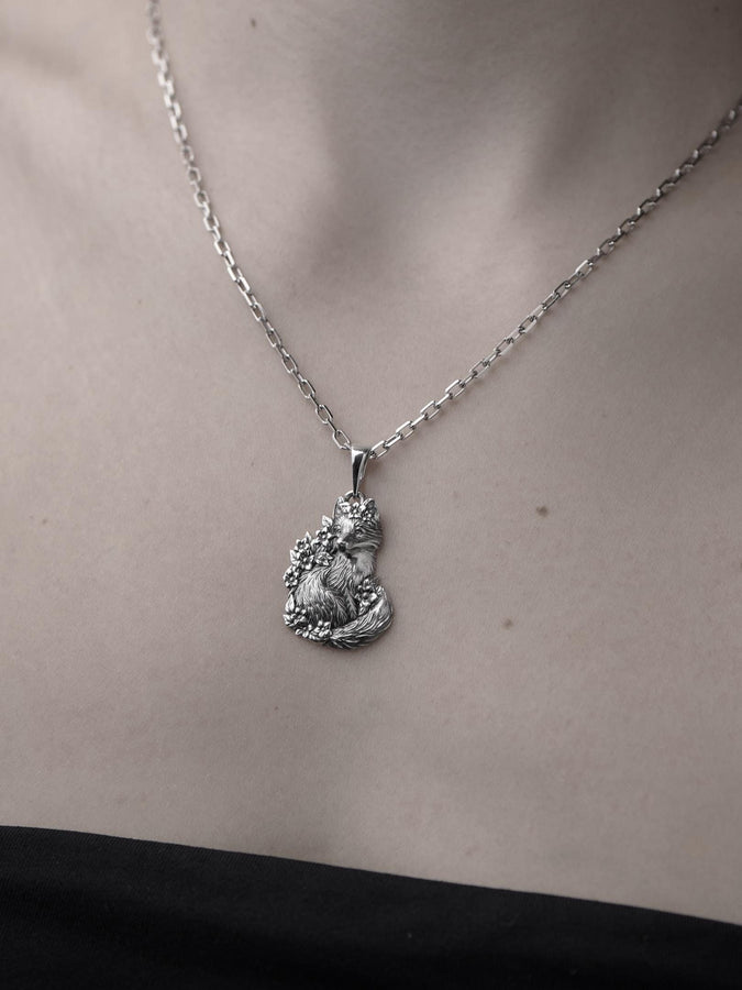 fox art	bague renard	fuchs pendant	fox necklace	fox pendant	fox jewelry	silver fox pendant (etsy image id: 4122580072)