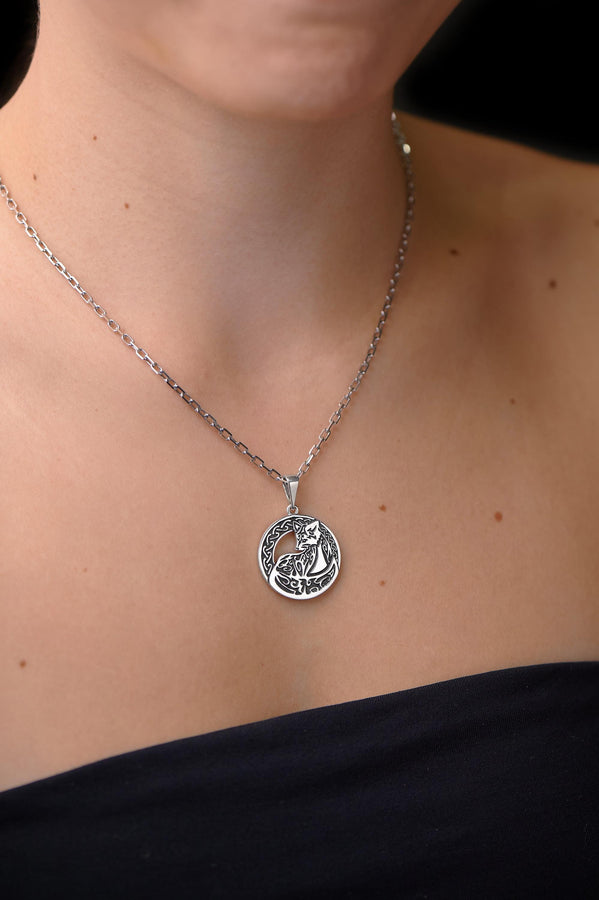 Sterling Silver Fox Pendant – Celtic Knot Fox Necklace | Spirit Animal Jewelry Gift for Nature Lovers (etsy image id: 5567352901)