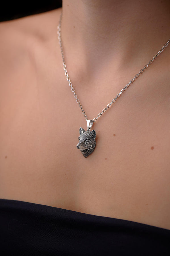 Oxidized Sterling Silver Fox Pendant: Handmade Animal Necklace (etsy image id: 7420263381)