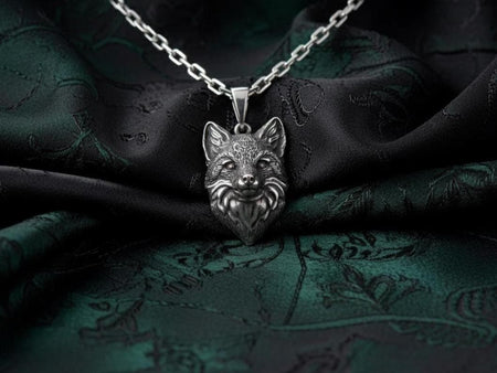 Oxidized Sterling Silver Fox Pendant: Handmade Animal Necklace (etsy image id: 7420263381)