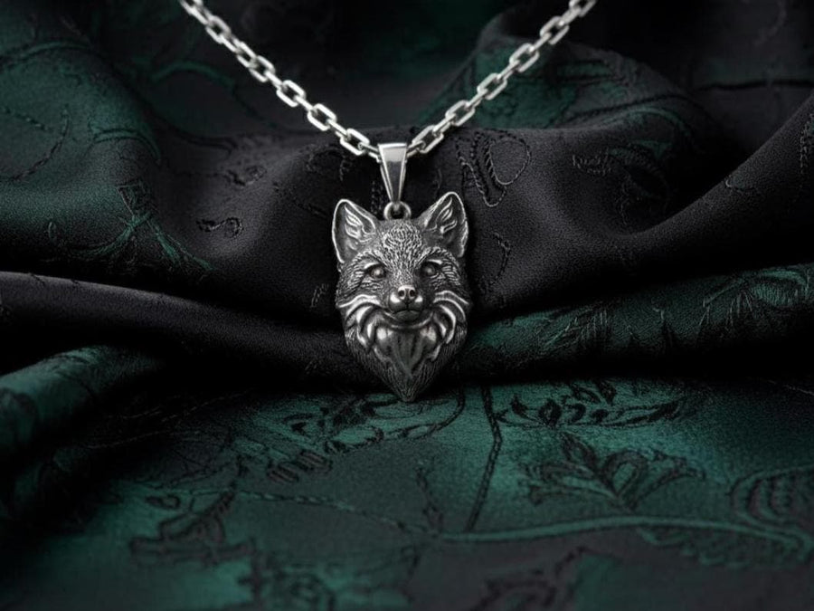 Oxidized Sterling Silver Fox Pendant: Handmade Animal Necklace (etsy image id: 7420263381)
