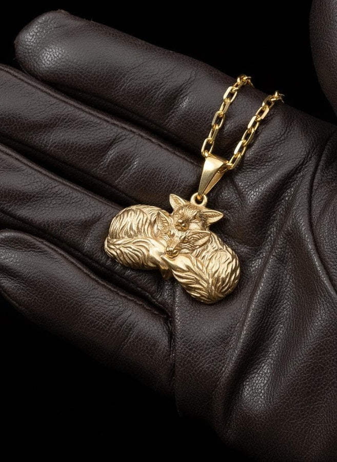 Foxes Silver Pendant – Sterling Silver Fox Couple Necklace | Symbol of Love, Unity, and Wild Devotion (etsy image id: 7372429806)