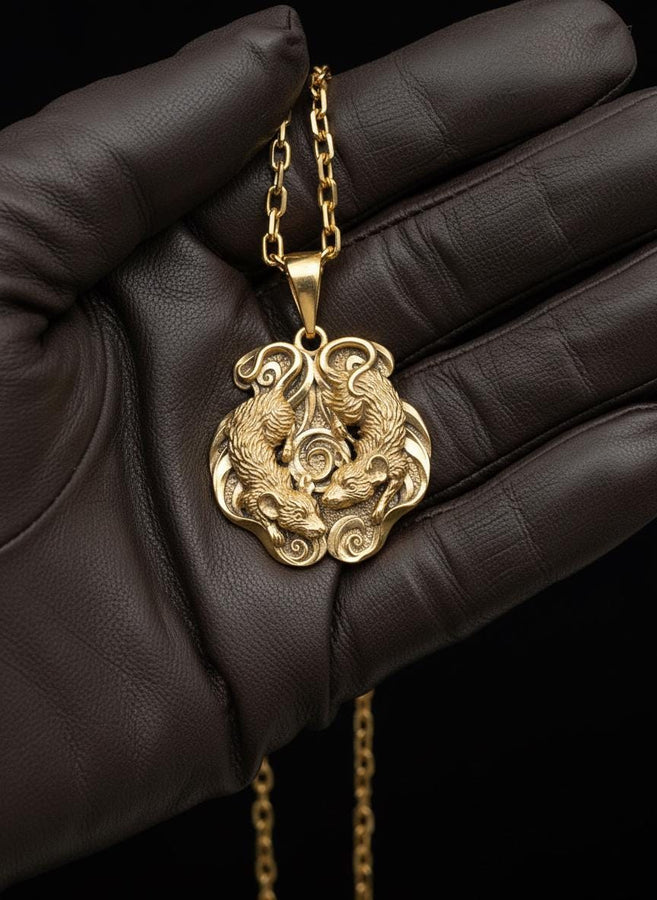 Gothic Mice Pendant Silver – Sterling Silver Dual Mouse Necklace | Symbolic Gothic Totem Jewelry for Him and Her (etsy image id: 7372681910)