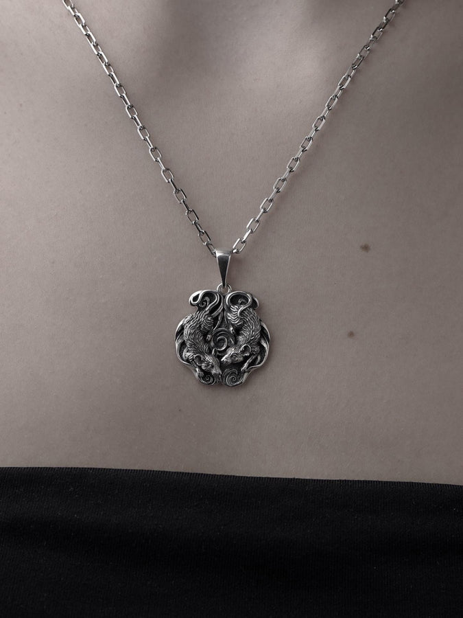 Gothic Mice Pendant Silver – Sterling Silver Dual Mouse Necklace | Symbolic Gothic Totem Jewelry for Him and Her (etsy image id: 7372681910)