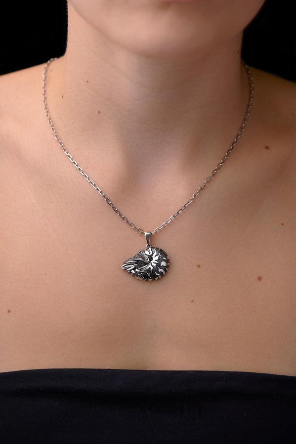 Sterling Silver Nautilus Pendant: Oxidized Sea Creature Jewelry (etsy image id: 7372641314)