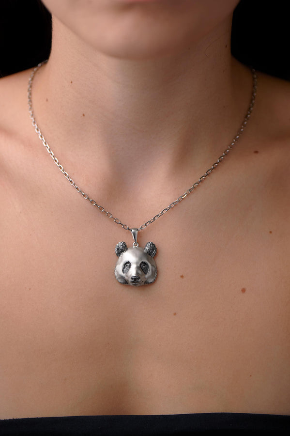 Sterling Silver Panda Pendant Necklace: Wildlife Jewelry Gift (etsy image id: 7420597297)