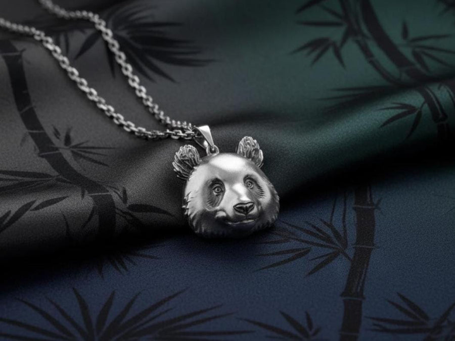 Sterling Silver Panda Pendant Necklace: Wildlife Jewelry Gift (etsy image id: 7420597297)