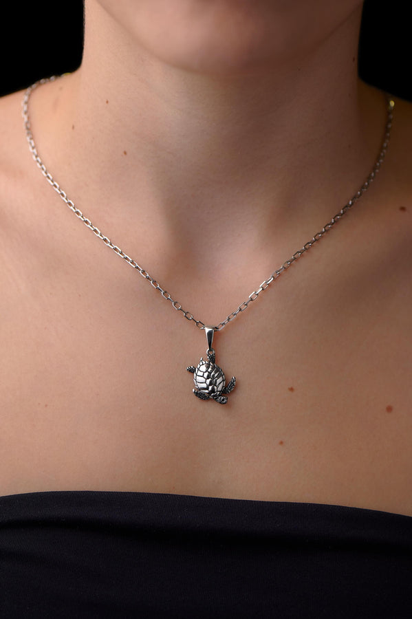 Turtle Pendant Silver – Sterling Silver Sea Turtle Necklace | Symbol of Wisdom, Serenity, and Ocean Spirit Jewelry (etsy image id: 7373010906)