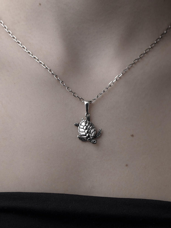 Turtle Pendant Silver – Sterling Silver Sea Turtle Necklace | Symbol of Wisdom, Serenity, and Ocean Spirit Jewelry (etsy image id: 7373010906)