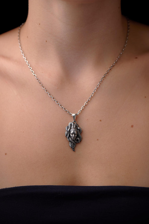 Sterling Silver Lady Octopus Pendant – Ocean Goddess Necklace