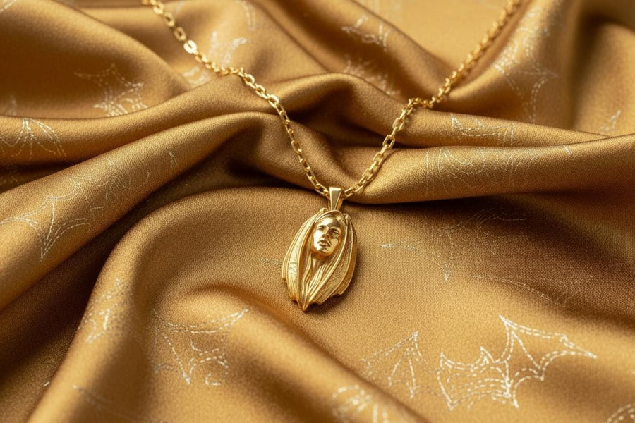 Sterling Silver Lady Vampire Pendant: Handmade Gothic Bat Necklace (etsy image id: 6087259465)
