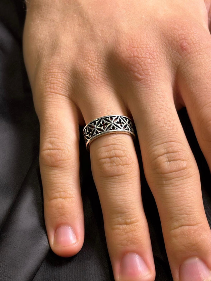 Sterling Silver Gothic Wedding Band: Cathedral Window Ring (etsy image id: 7305779499)