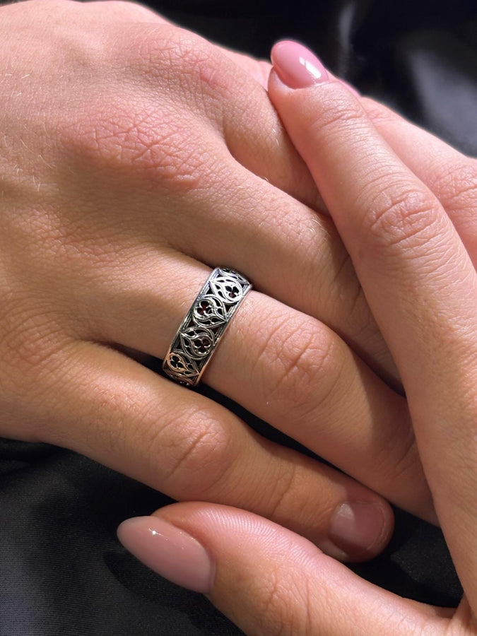 Handmade Oxidized Sterling Silver Gothic Ring: Medieval Jewelry (etsy image id: 7375527992)