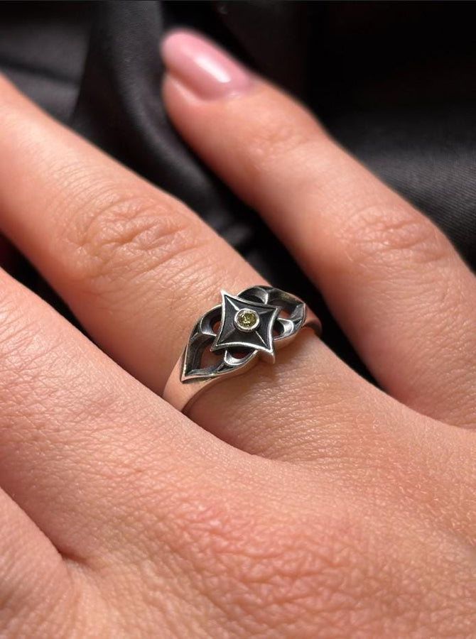 Crafted with precision, this gothic silver ring showcases a bold gemstone and intricate detailing. Perfect for adding a touch of vintage allure to your look. (etsy image id: 7026444785)