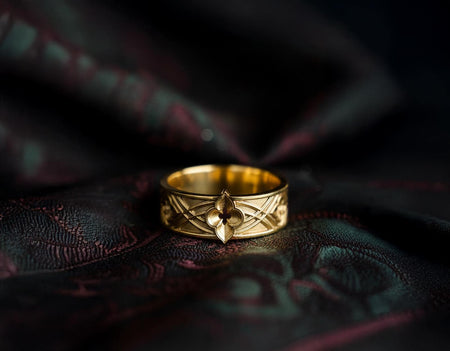 Gothic Quatrefoil Silver Ring – Sterling Silver Medieval Band with Architectural Cross Detail | Unique Gothic Wedding or Statement Ring (etsy image id: 7423580027)