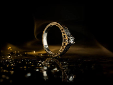 Gothic Arcs Engagement Ring – Sterling Silver Cathedral-Inspired Band with Clear Gemstone | Elegant Gothic Style Promise Ring (etsy image id: 7423766691)