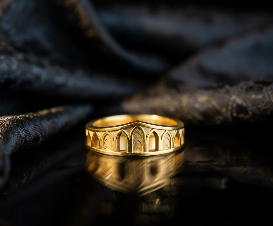 Medieval Wedding Arcs Silver Ring – Sterling Silver Gothic Band with Cathedral Arch Design | Unique Handcrafted Gothic Wedding Ring (etsy image id: 7423777209)
