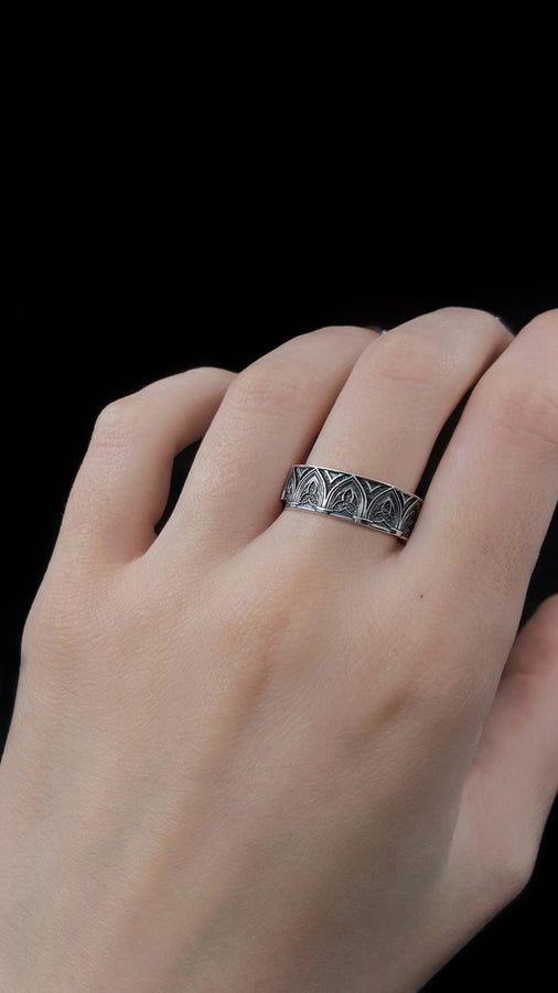 Oxidized Sterling Silver Gothic Ring: Handmade Medieval Jewelry (etsy image id: 7424756295)