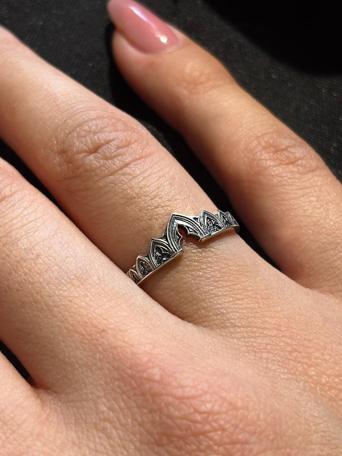 Sterling Silver Gothic Ring, Medieval Jewelry, Vintage Ring, Gift Idea, Goth Accessories, Gothic Jewelry, Handmade Wedding Ring, Unique Ring (etsy image id: 7273151059)