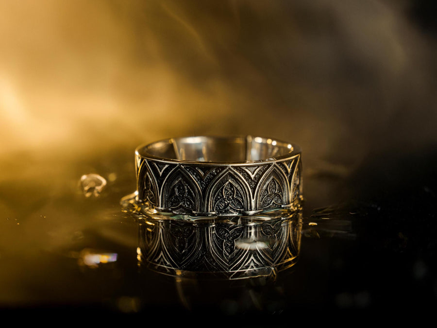 Oxidized Sterling Silver Gothic Ring: Handmade Medieval Jewelry (etsy image id: 7424756295)