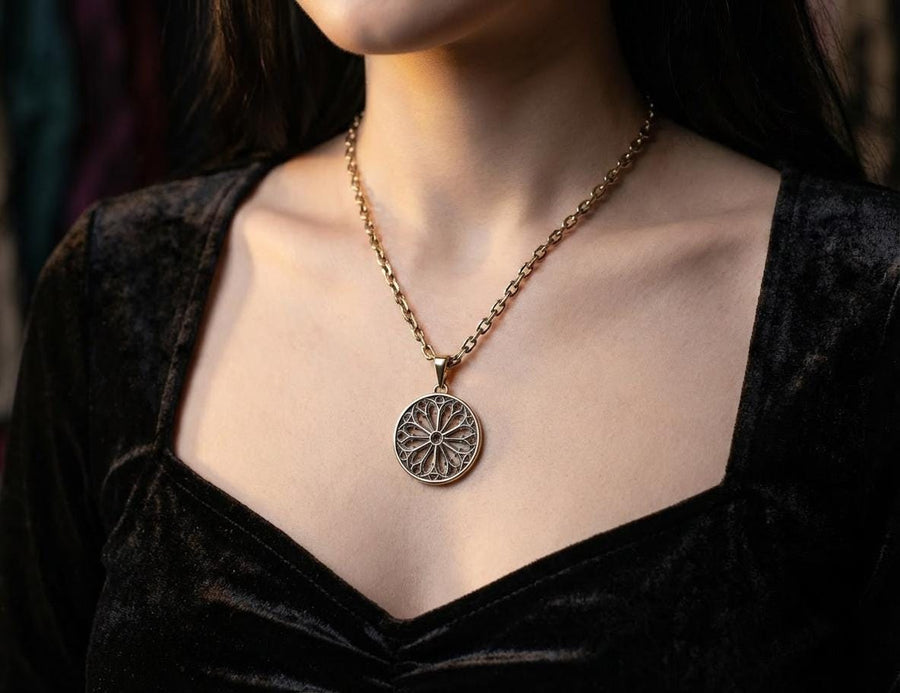 Handcrafted Celtic necklace | Medieval jewelry | Cathedral Pendant | Gothic jewellery | Classic goth gift | Vintage gift (etsy image id: 4163842682)