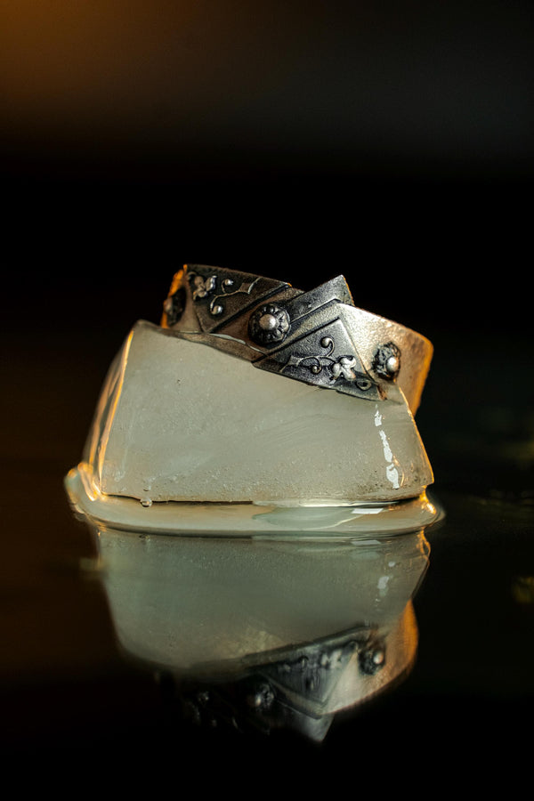 Handmade Oxidized Sterling Silver Gothic Ring: Medieval Jewelry