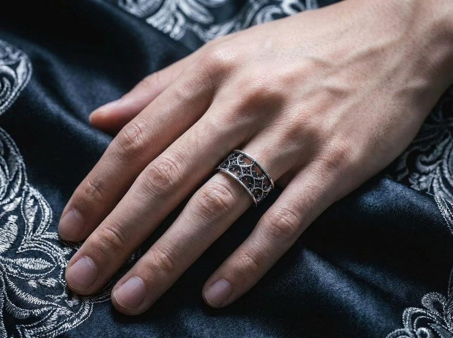 silver gothic	gothic style	statement ring	rare ring	Cathedral ring	gothic architecture	medieval (etsy image id: 4214333624)