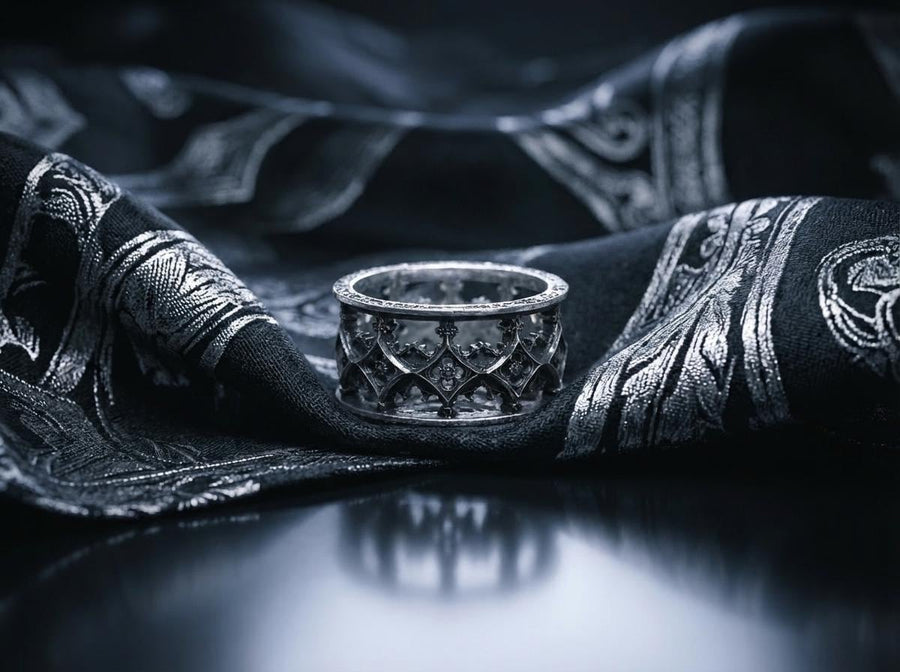silver gothic	gothic style	statement ring	rare ring	Cathedral ring	gothic architecture	medieval (etsy image id: 4214333624)