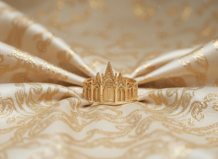 We have rings for people who love to explore the great outdoors, as well as those who love to stay in. With memories and kindness. The image highlights the "chiselled" quality of the 925 sterling silver. The ridges of the rooflines and pillars are sharp and defined, while the background surfaces have a textured, grainy finish like limestone. The oxidation is applied carefully to the "windows" and "doors" of the cathe (etsy image id: 4211827296)