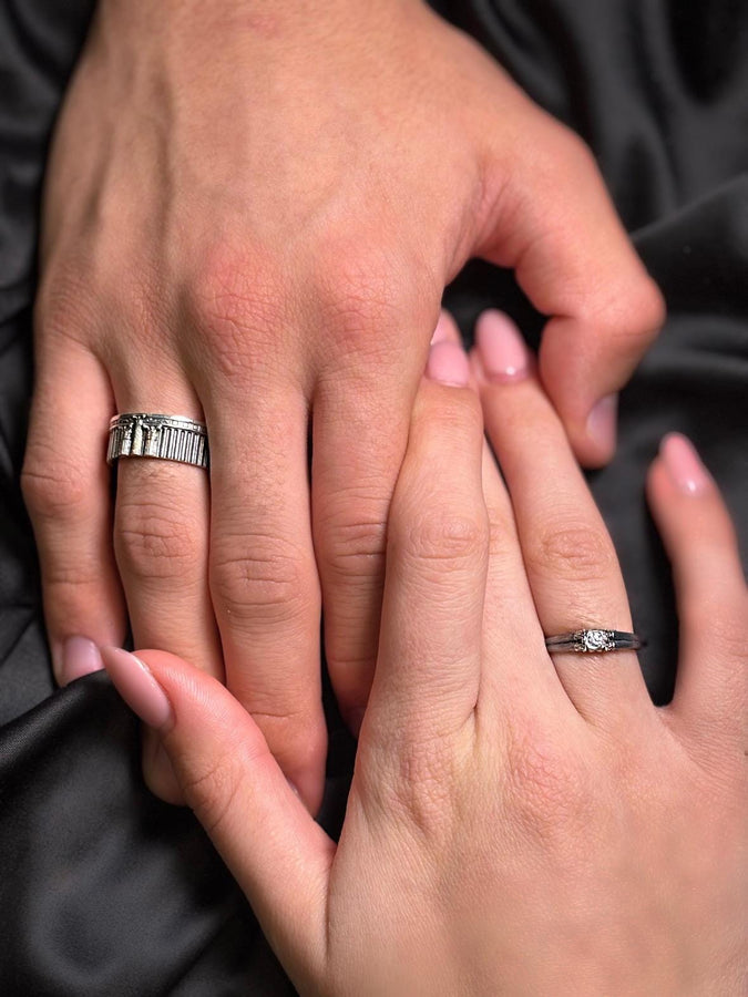 A handcrafted silver band ring with an ancient architectural theme. The carved columns and decorative patterns resemble historic Greek structures, giving the jewelry a symbolic and powerful presence. The design suits collectors of classical art, mythology enthusiasts and anyone who values bold and meaningful accessories. (etsy image id: 7417729506)